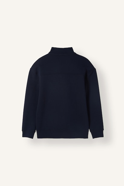 Boxy Fit Scuba Fabric High Neck Sweatshirt