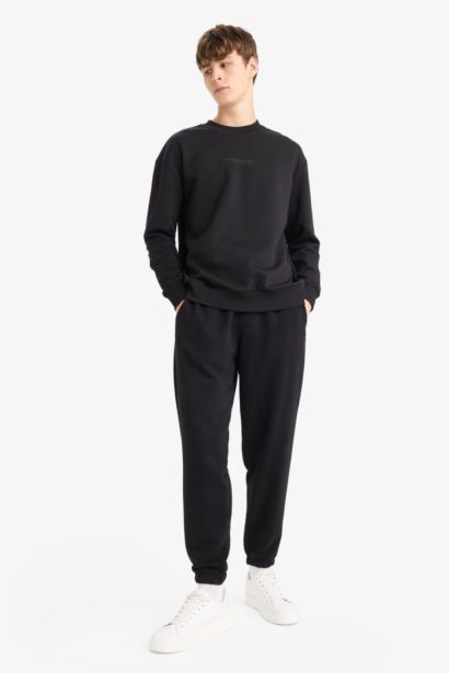 Regular Fit Beli Bağcılı Paçası Lastikli Cepli Basic Düz Jogger Eşofman Altı