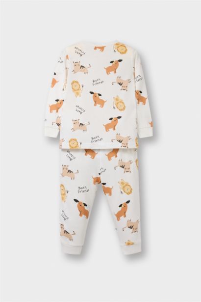 Baby Boy Animal Printed Cotton Top Bottom 2 Piece Pajama Set