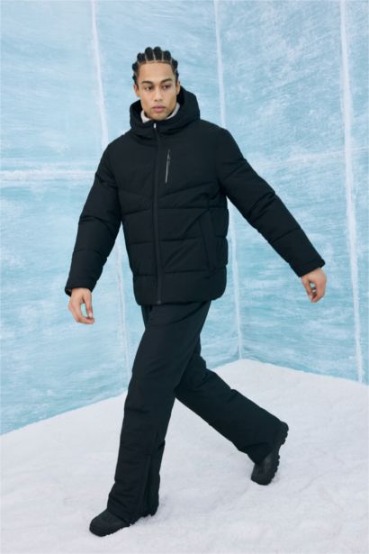 Defactofit Regular Fit Hooded Winter Waterproof Jacket