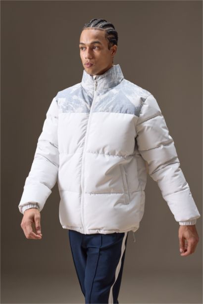 Su İtici Oversize Geniş Kalıp Fermuarlı Rüzgar Geçirmez Şişme Mont