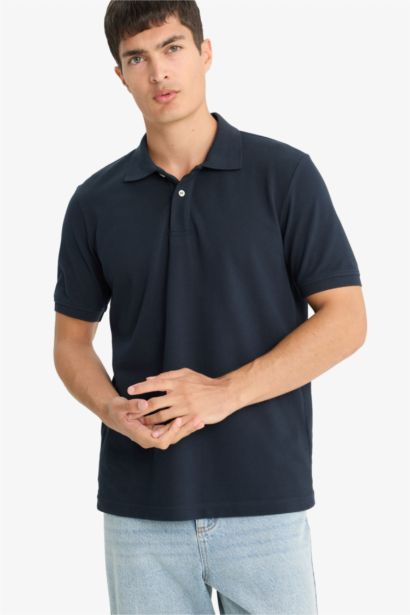 Regular Fit Polo Collar Pique Polo T-Shirt