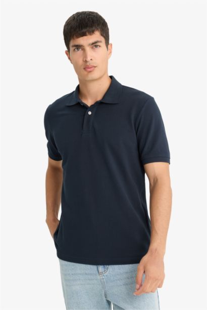 Regular Fit Polo Collar Pique Polo T-Shirt