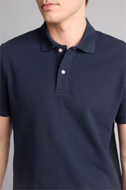 Regular Fit Pique Short Sleeve Polo T-Shirt