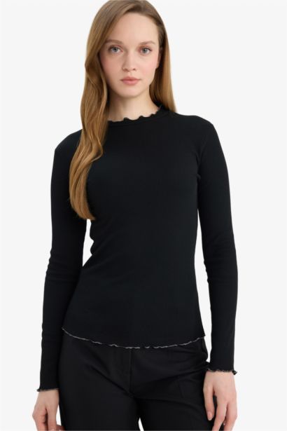 Ribbed Knit Long Sleeve Tunic