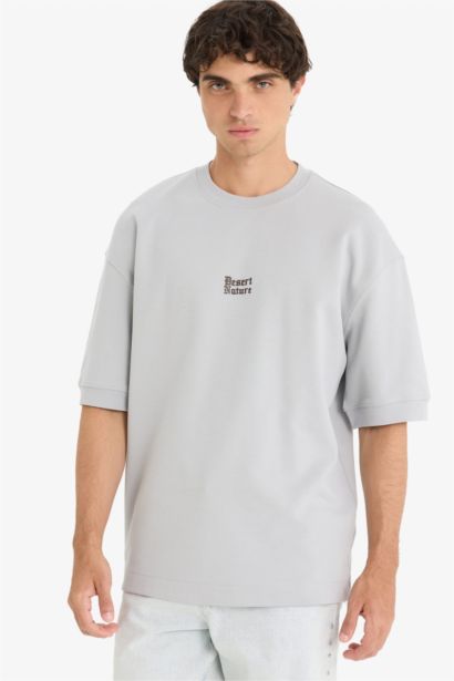 Loose Fit Crew Neck Printed Short Sleeve T-Shirt