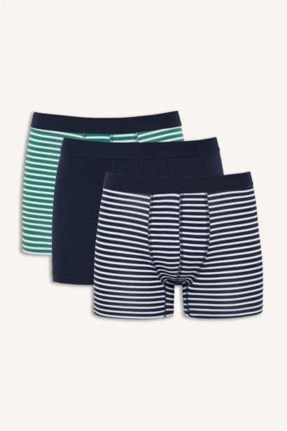 Regular Fıt Çizgili 3'lü Boxer