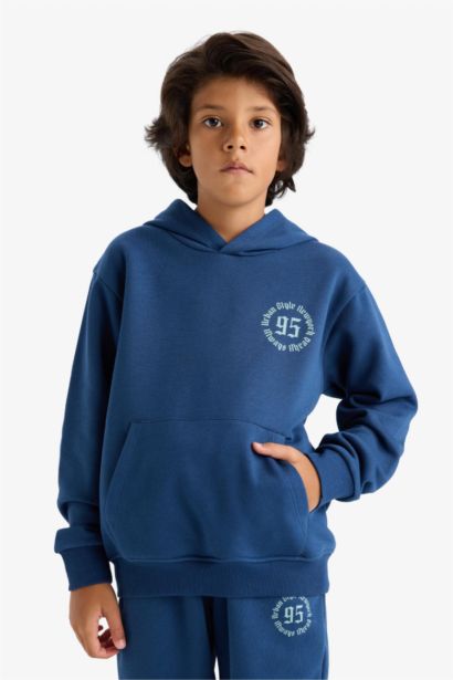 Boy Regular Fit Hooded Printed Sweatshirt