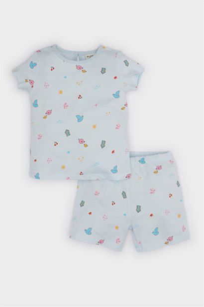 Baby Girl Cotton Top Shorts 2 Piece Pajama Set