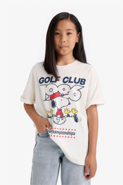 Oversize Fit Snoopy Licensed Short Sleeve T-Shirt