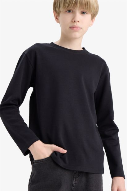 Boy Crew Neck Basic Long Sleeve T-Shirt