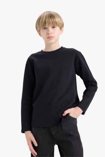 Boy Crew Neck Basic Long Sleeve T-Shirt