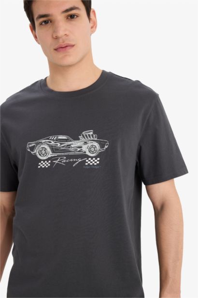 تيشيرت نص كم قصة عادية برقبة مستديرة من هوت وييلز