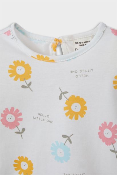 Baby Girl Floral Cotton Top Shorts 2 Piece Pajama Set