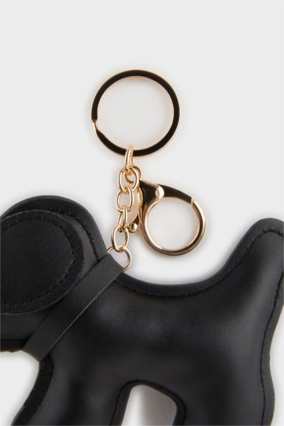 Kadın Siyah Köpekli Charm Anahtarlık