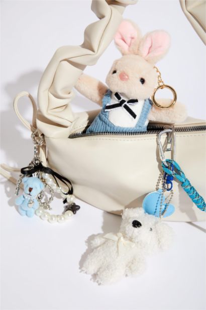 Женский Брелок Шарм с Мишкой и Жемчугом