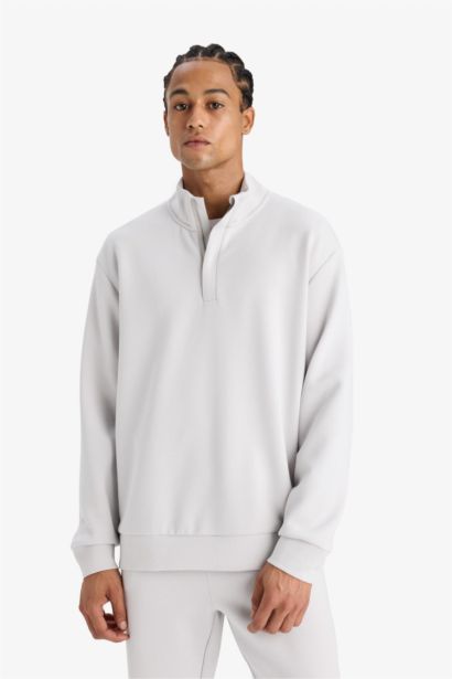 DeFactoFit Standard Fit Stand Collar Sports Sweatshirt