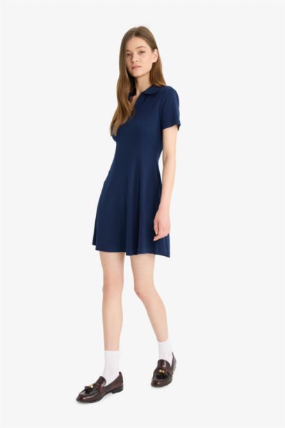 Короткое платье-поло Coool Skater Fit с рифлением