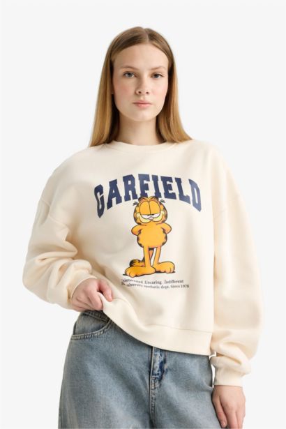Coool Garfield стандартный крой с круглым вырезом свитшот с принтом толстый