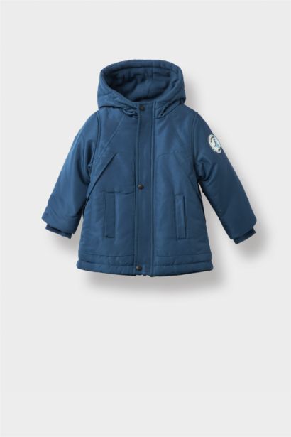 Baby Boy Hooded Zippered Waterproof Puffer Jacket