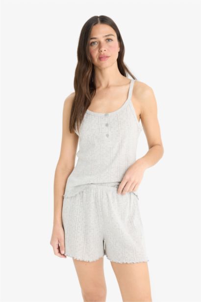 سيت بجامة قصة عادية بحمالات من Fall in Love - قطعتين