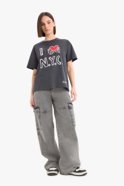 Coool Keith Haring oversize футболка с коротким рукавом и принтом