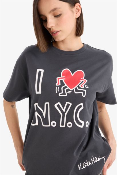 Coool Keith Haring oversize футболка с коротким рукавом и принтом