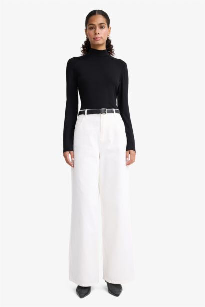 Slim Fit Long Sleeve Stand Collar T-shirt