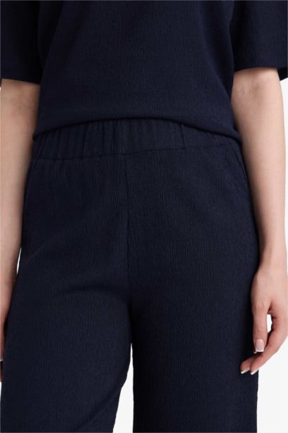 Брюки из жатой ткани Wide Leg