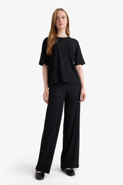 بنطلون منسوج قصة مستقيمة