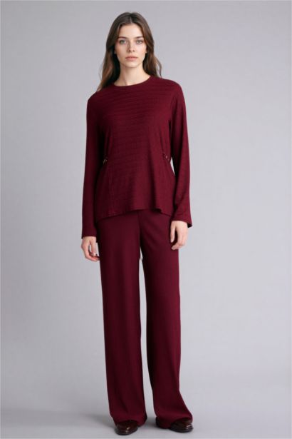 Straight Fit Crepe Trousers