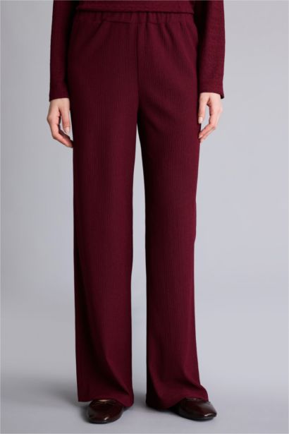 Straight Fit Crepe Trousers