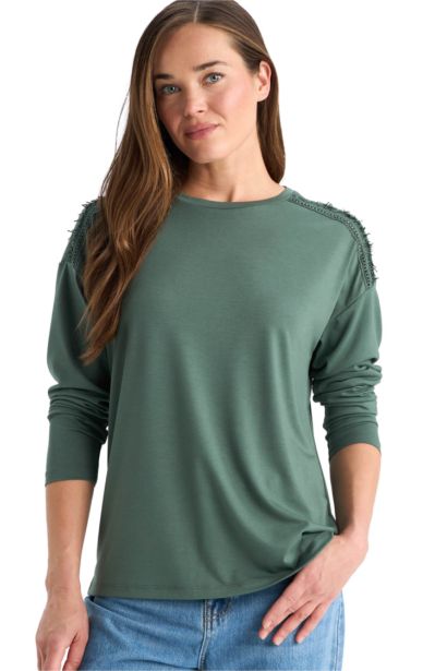 Regular Fit Crew Neck Basic Long Sleeve T-Shirt