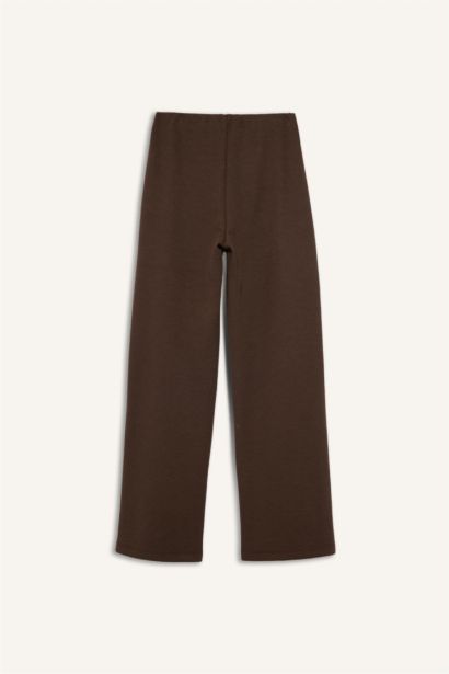Wide Straight Leg Pique Trousers