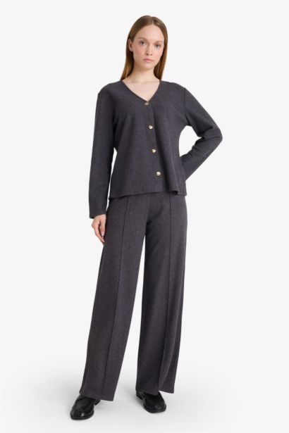 Wide Leg Straight Leg Trousers