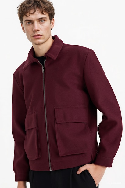 REGULAR FIT Fermuarlı Cepli Mont