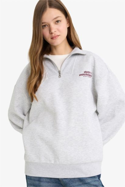 Толстовка Coool оверсайз с полумолнией из плотной ткани