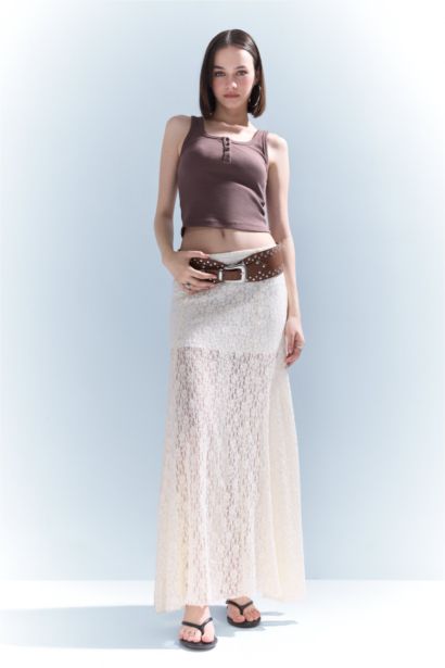 Débardeur slim côtelé à boutons