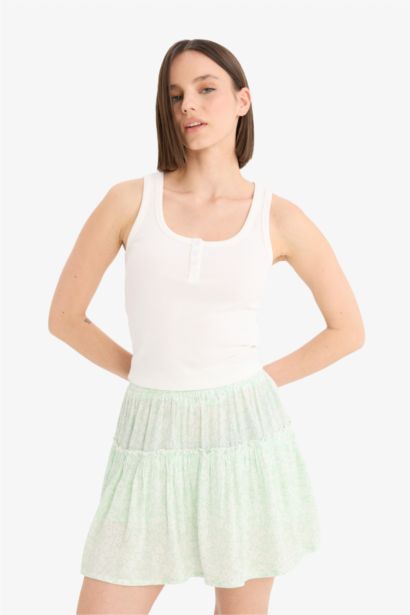 Fitted Düğmeli Fitilli Kaşkorse Atlet