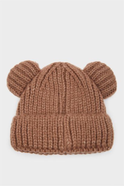 Dokuma Etiketli Kulaklı Triko Bere Erkek Bebek