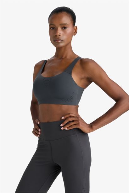 DeFactoFit Laser Cut Breathable Fabric Sports Bra