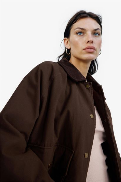 Хлопковая куртка с поло воротником регулярного кроя