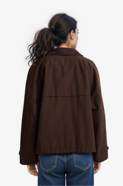 Хлопковая куртка с поло воротником регулярного кроя