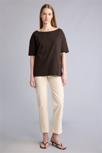 Comfort Straıght Yüksek Bel Bilek Boy Jean Pantolon