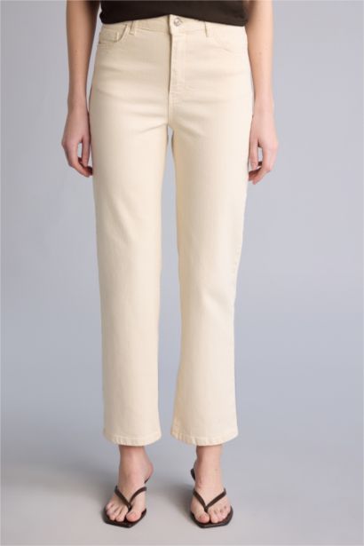 Comfort Straıght Yüksek Bel Bilek Boy Jean Pantolon