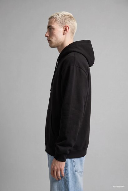 Sıcak Tutan Boxy Fit Kapüşonlu Fermuarlı Polar Basic Sweatshirt