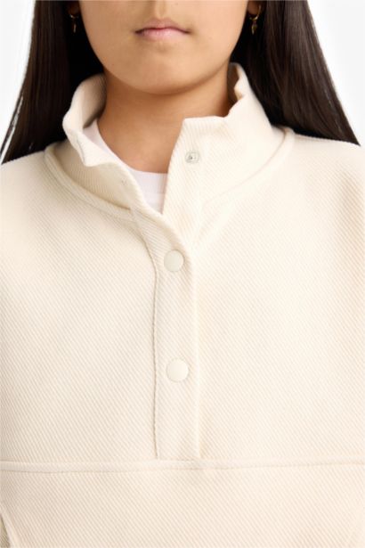 Girl Oversize Fit Half Zip Sweatshirt