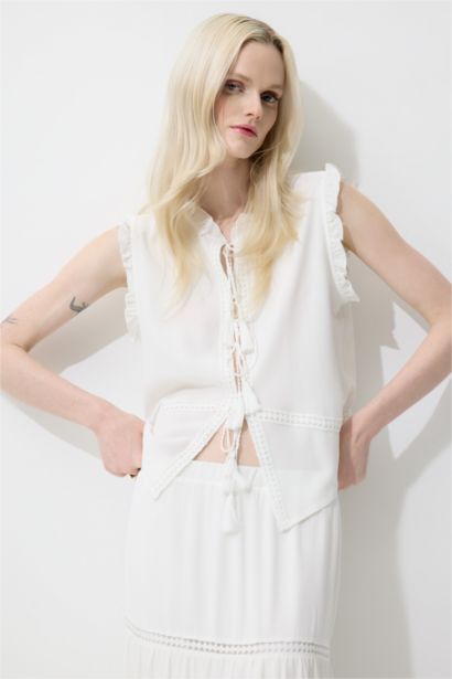 Regular Fit Crew Neck Long Sleeve Blouse