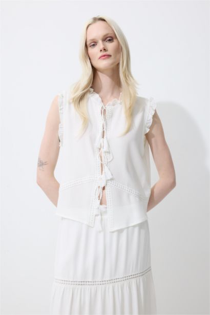 Regular Fit Crew Neck Long Sleeve Blouse