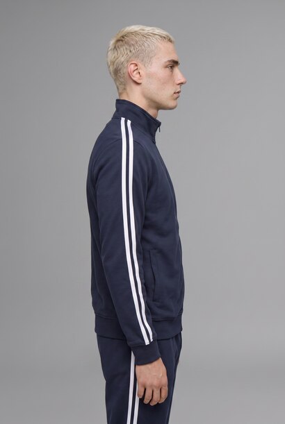 Boxy Fit High Neck Zip-Up Sweatshirt